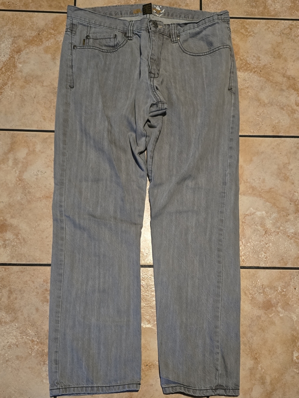 Rusty Light Gray Straight-Leg Men's Jeans